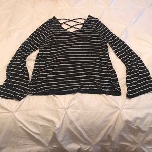 Black and White Striped Blouse